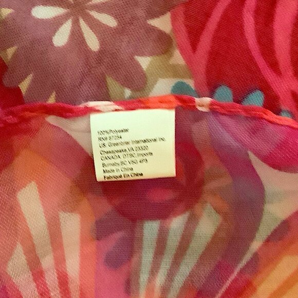 Greenbriar Intl. - Pink floral rectangular scarf, 64 inches x 13 inches - Picture 6 of 8